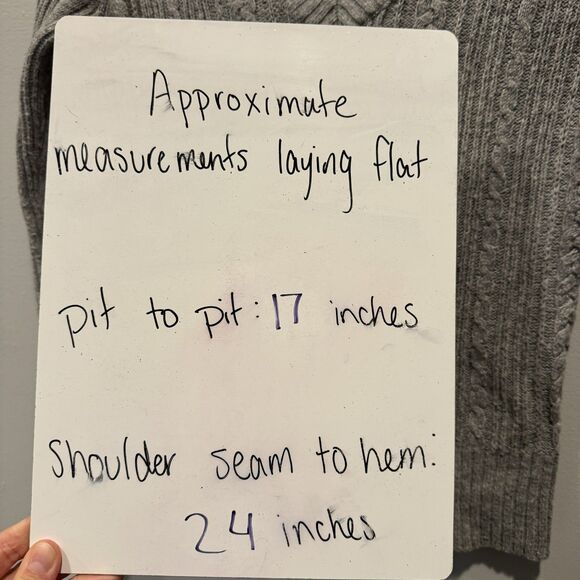 Aeropostale Y2K Sweater Cable Knit Angora Blend Gray V-Neck Preppy Women sz M - Picture 6 of 6